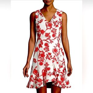Rebecca Taylor Floral Embroidered High-Lo Flounce Hem Dress Size 0 NWT